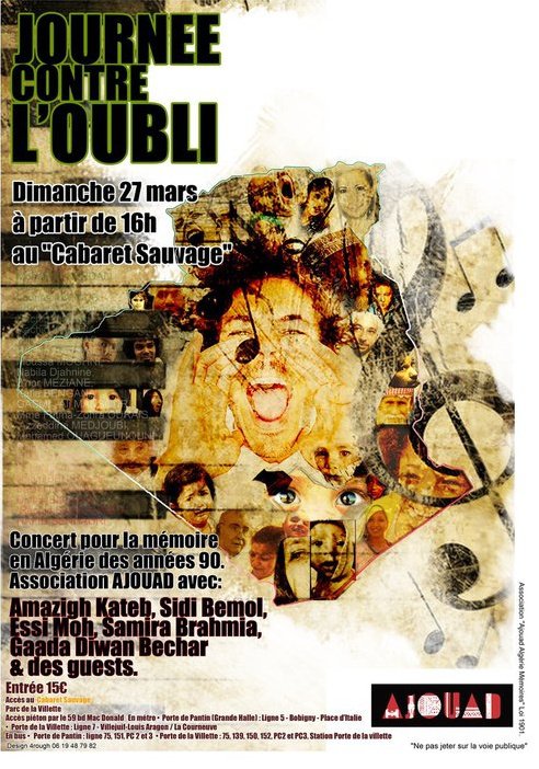 Concert "LA JOURNEE CONTRE L'OUBLI" - "Ajouad Algérie Mémoires"