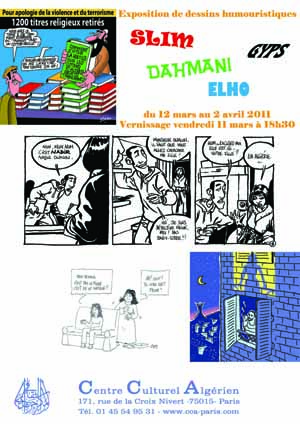 Exposition de dessins humoristique de Gyps, Elho, Dahmani et Slym